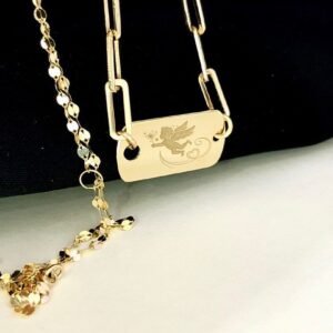 18k gold angel clavicle chain