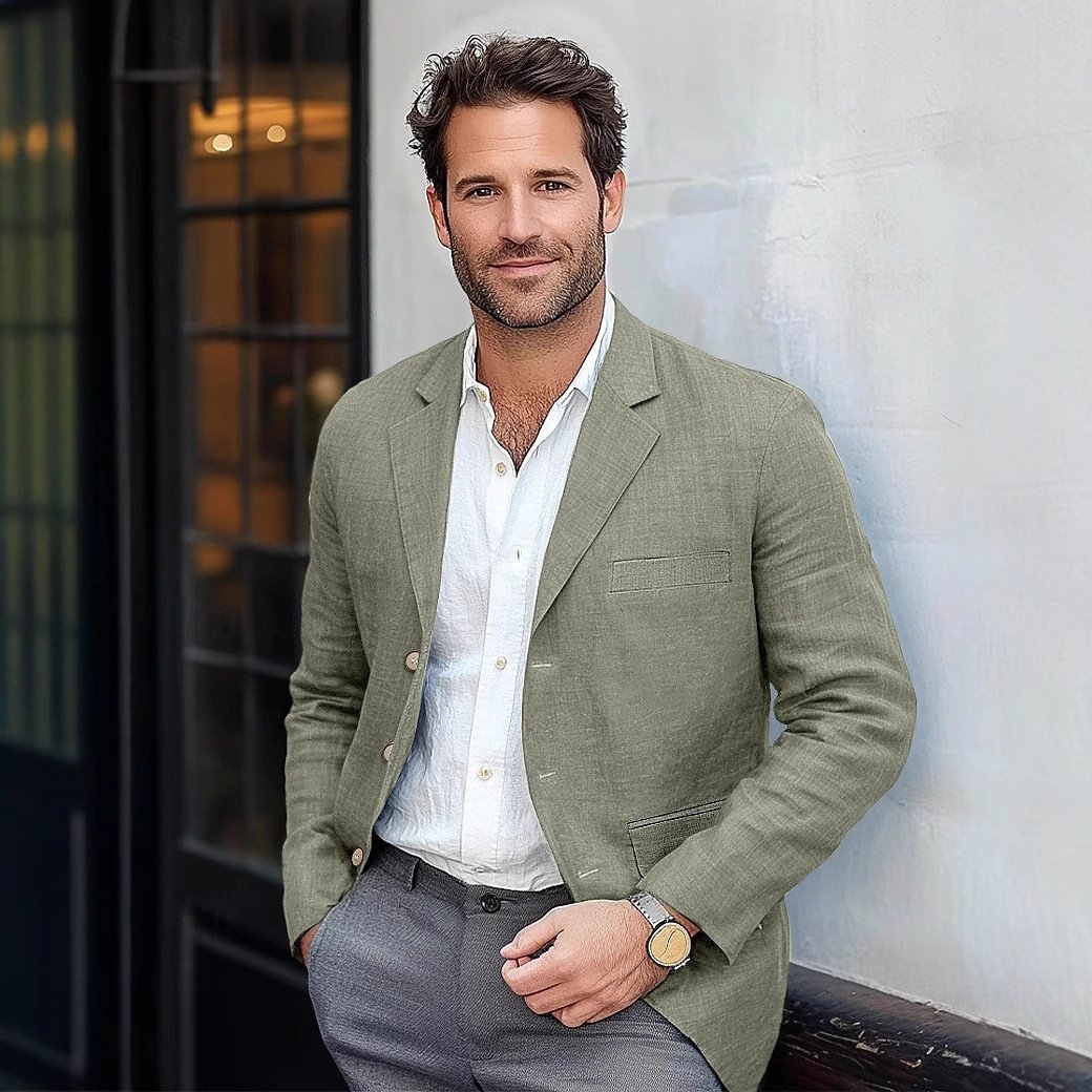Men's Jacket Casual Cotton And Linen Suit – Bild 4
