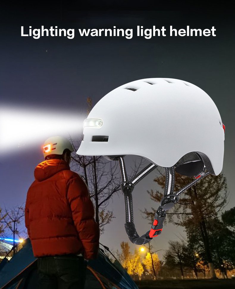 Skateboard Cycling Electric Vehicle Lighting Warning Smart Light Safety Sports Helmet – Bild 3
