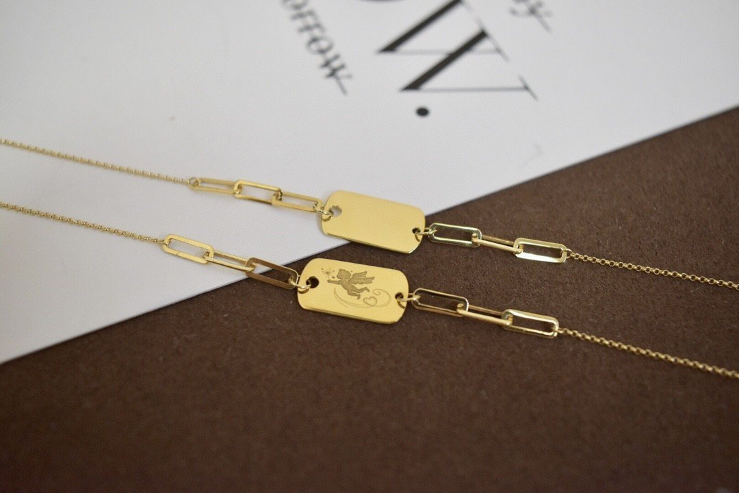 18k gold angel clavicle chain – Bild 7