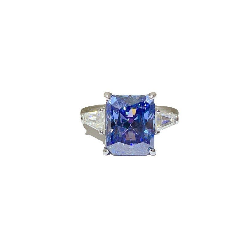 Sapphire Blue Ledean 5 Karat Moissanite Ring – Bild 5