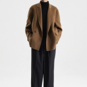 Gun Collar Double-faced Woolen Goods Woolen Suit Wool Coat For Men – Bild 3