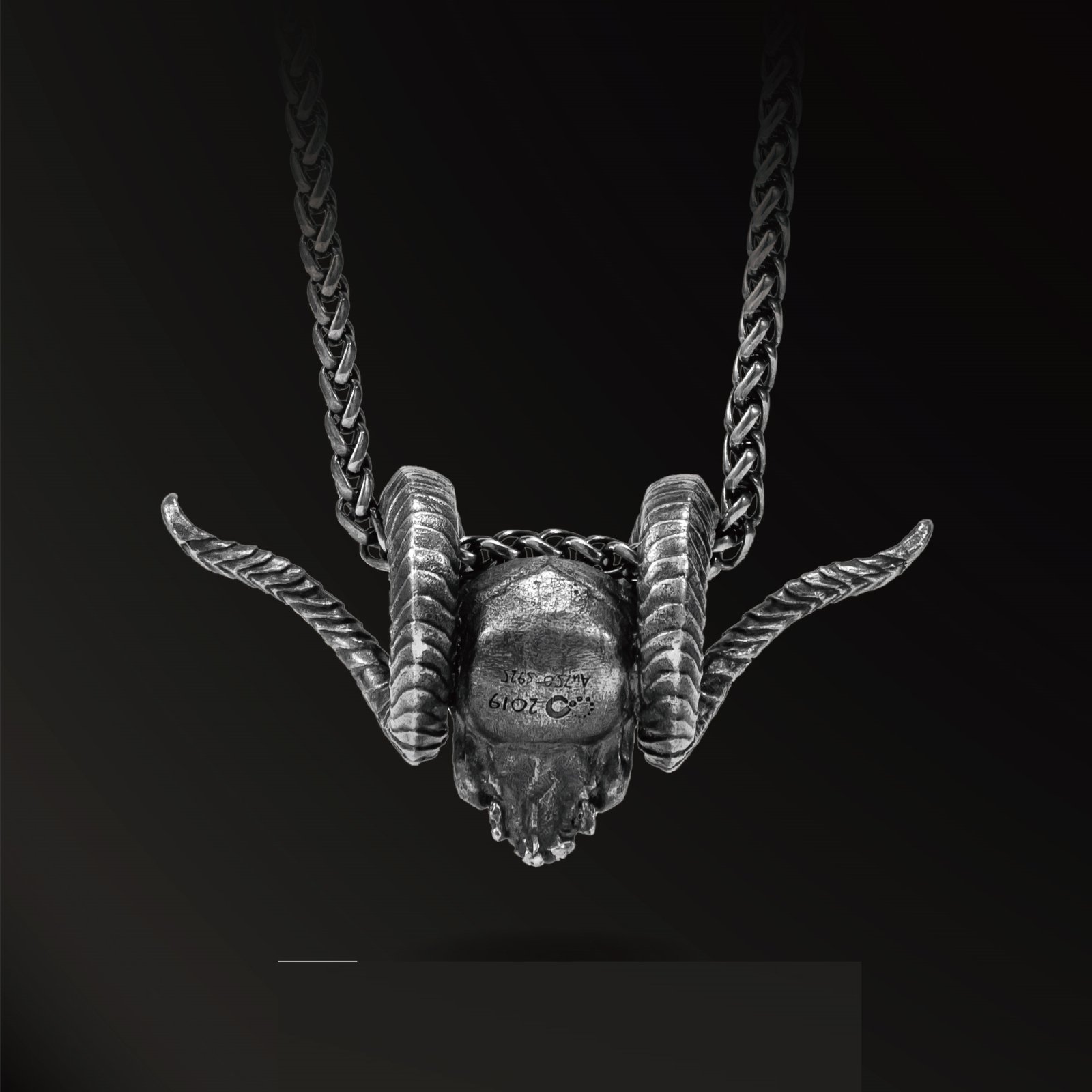 925 Silver Antique Pendant Inlaid With 18k Gold Punk Necklace – Bild 4