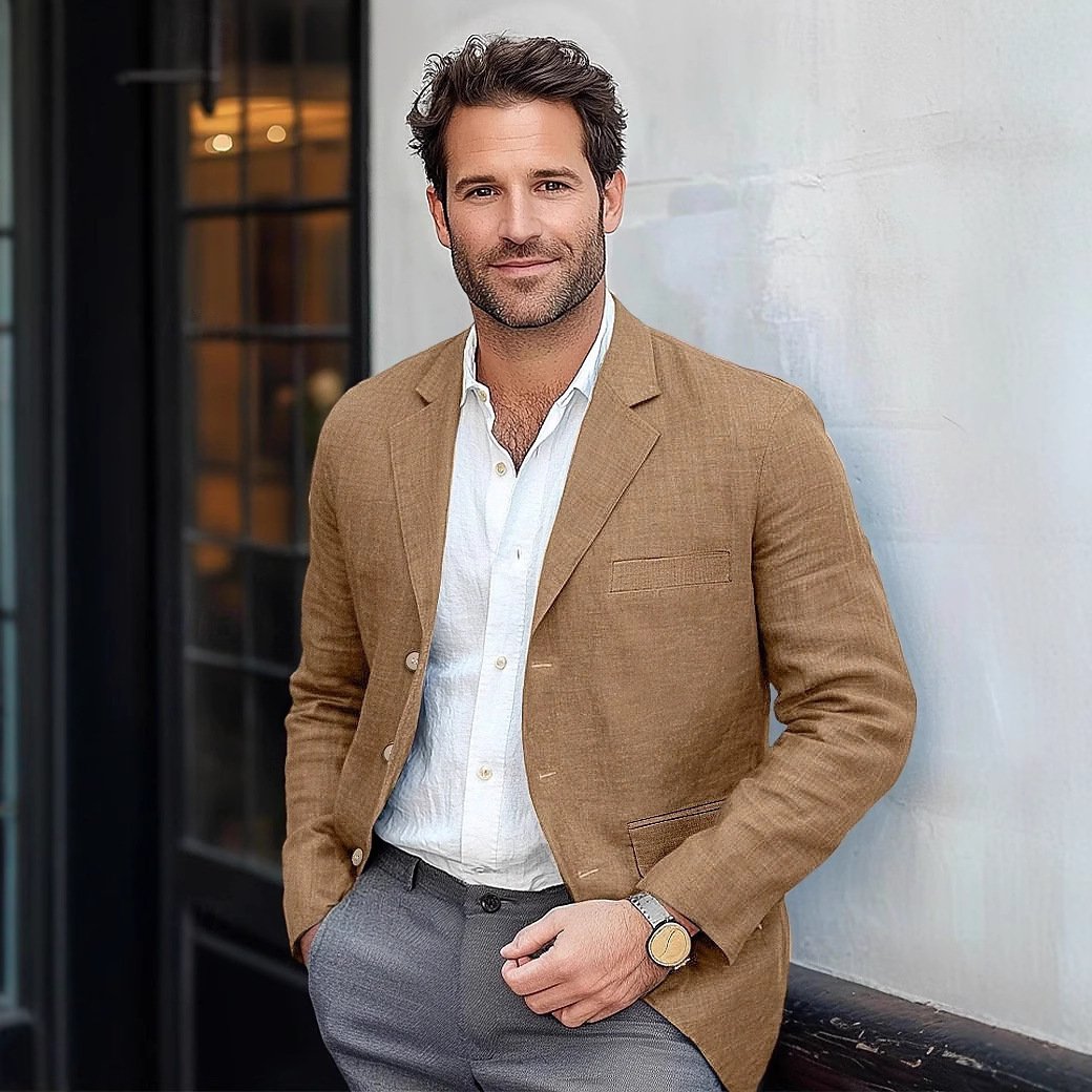 Men's Jacket Casual Cotton And Linen Suit – Bild 3