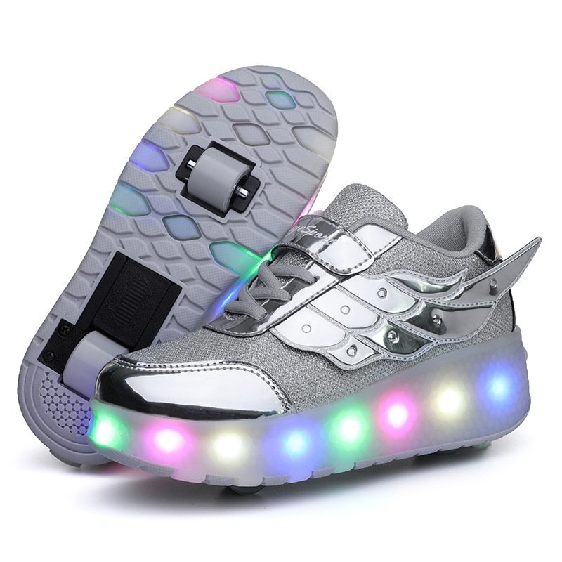 Children's Walking Shoes Teenage roller skates double wheel charging lamp skates flying roller skates sports wheels shoes – Bild 6