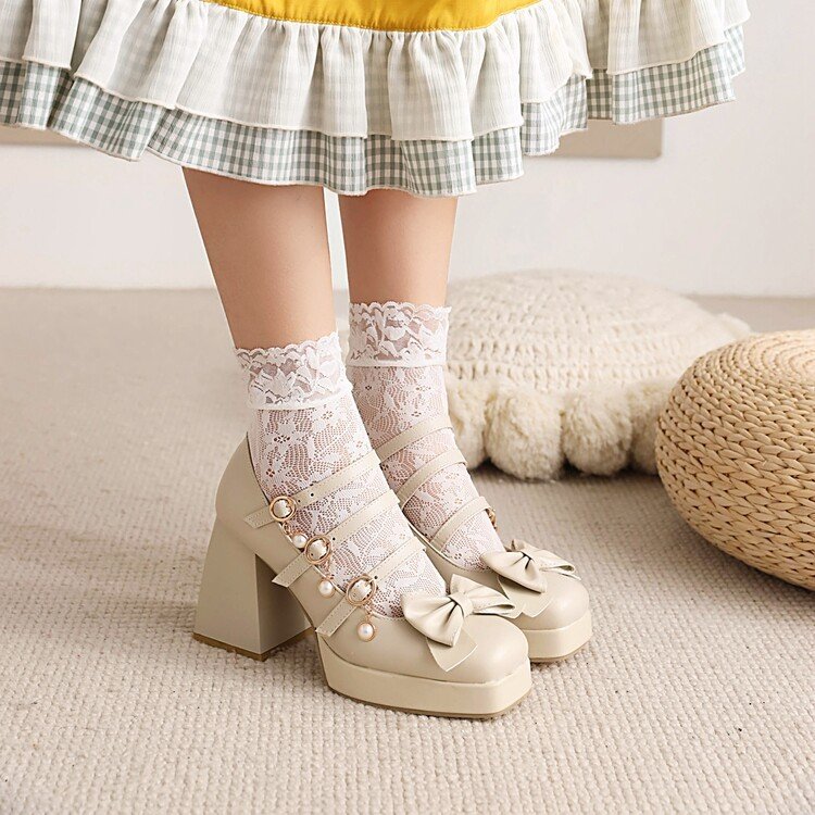 Cute Round Toe Single Shoe Bow Student Shoes – Bild 3