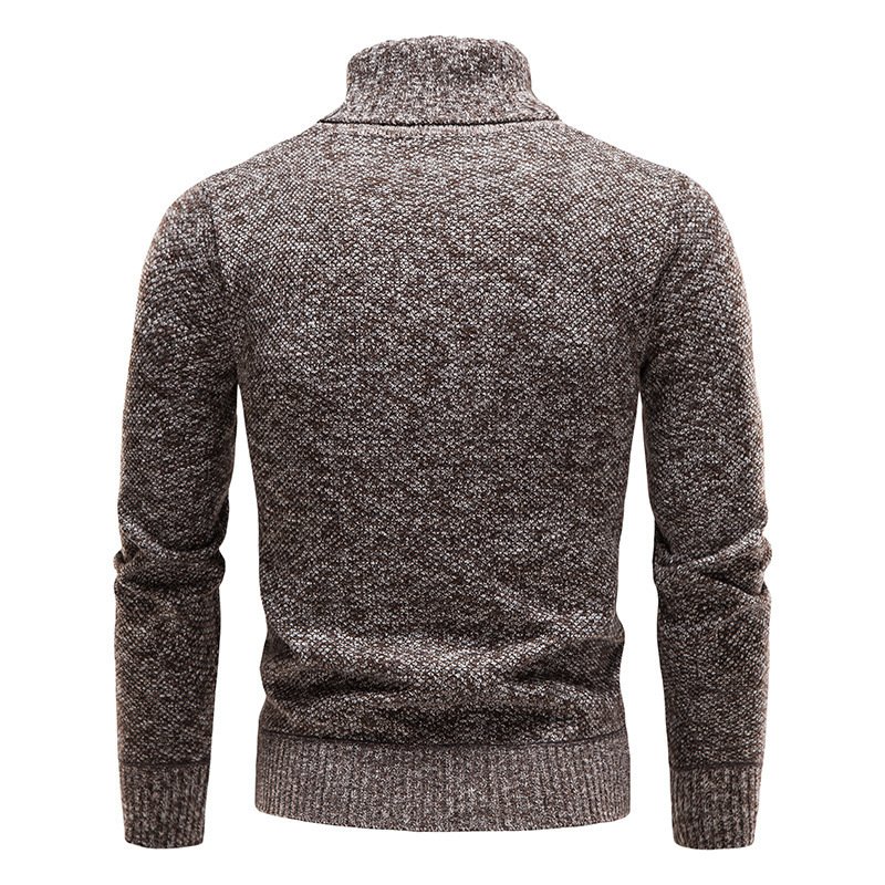 Men's Turtleneck Sweater Fashion Slim Fit Pullover Long-sleeved Knitted Top Solid Color Clothing – Bild 5