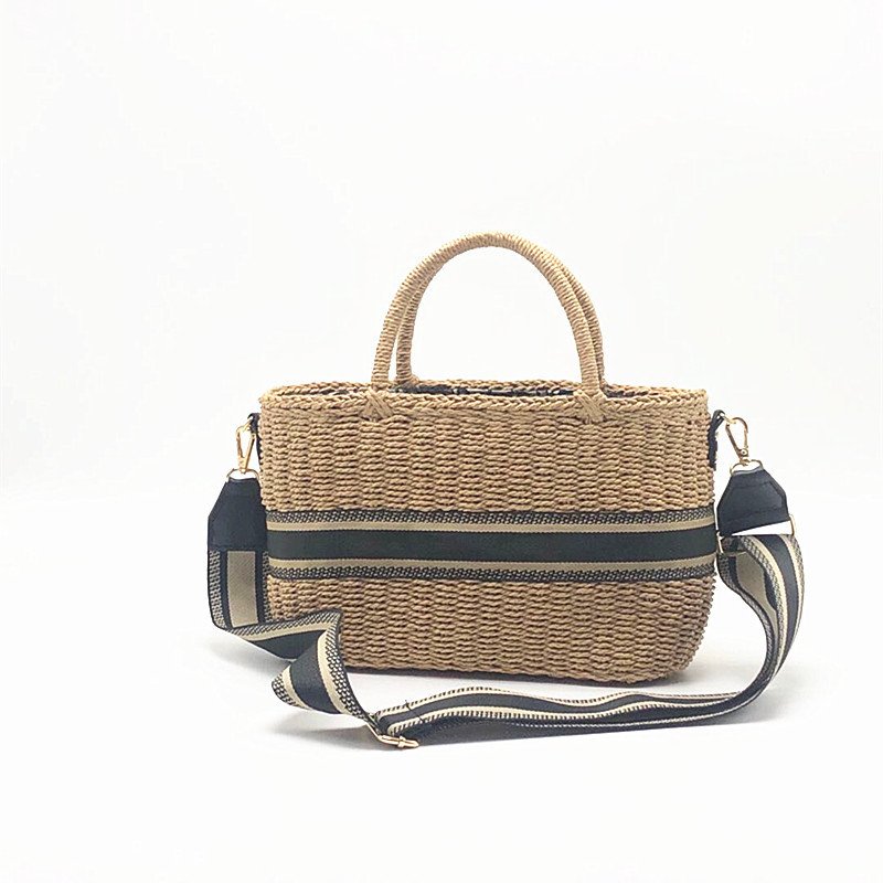 Handheld Straw Bag With Round Barrel Weaving – Bild 4