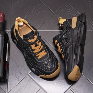 New Men's Daily Casual Warm Plush Color Blocking Shoes