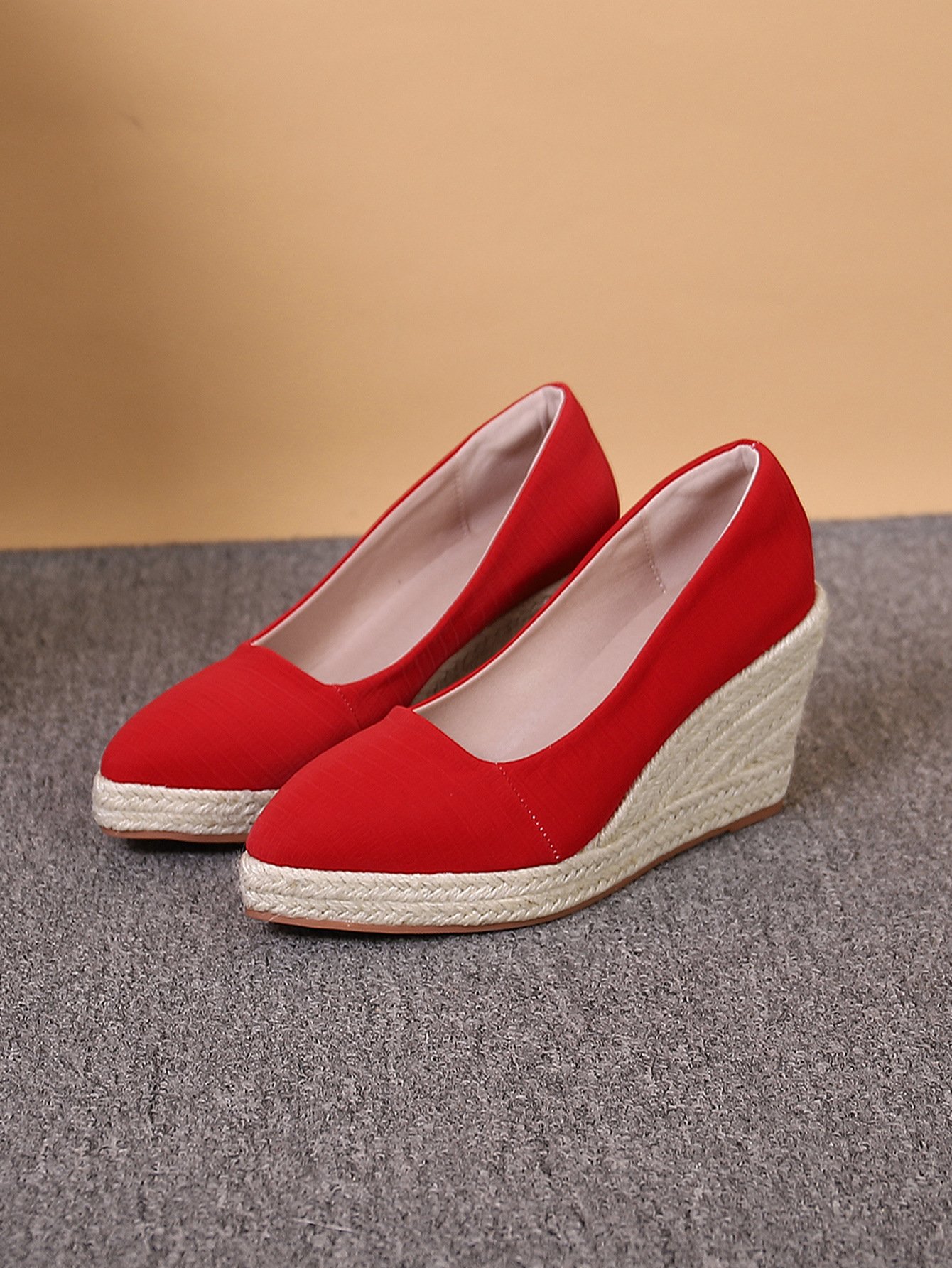 Women's Wedge Heel Thick Sole Round Toe Shallow Mouth Single Shoe – Bild 10