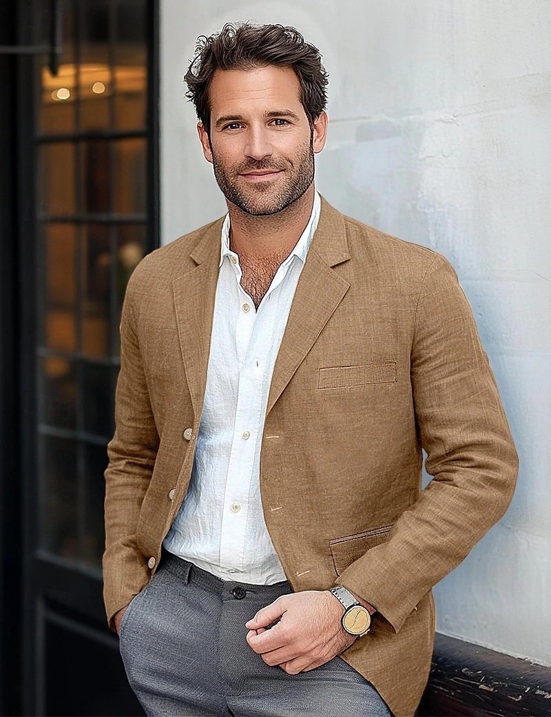 Men's Jacket Casual Cotton And Linen Suit – Bild 9