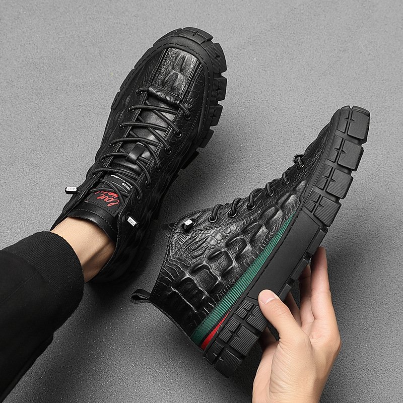 Fashionable Warm High-top Leather Shoes For Men – Bild 4