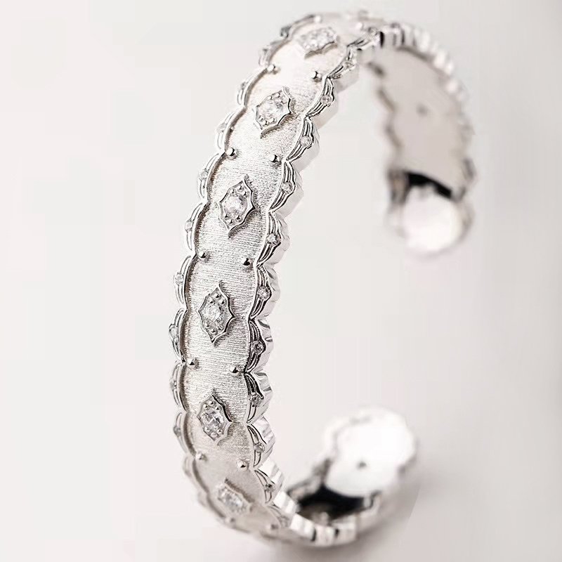 Silver Gold Plated Court Diamond Inlay Bracelet – Bild 3