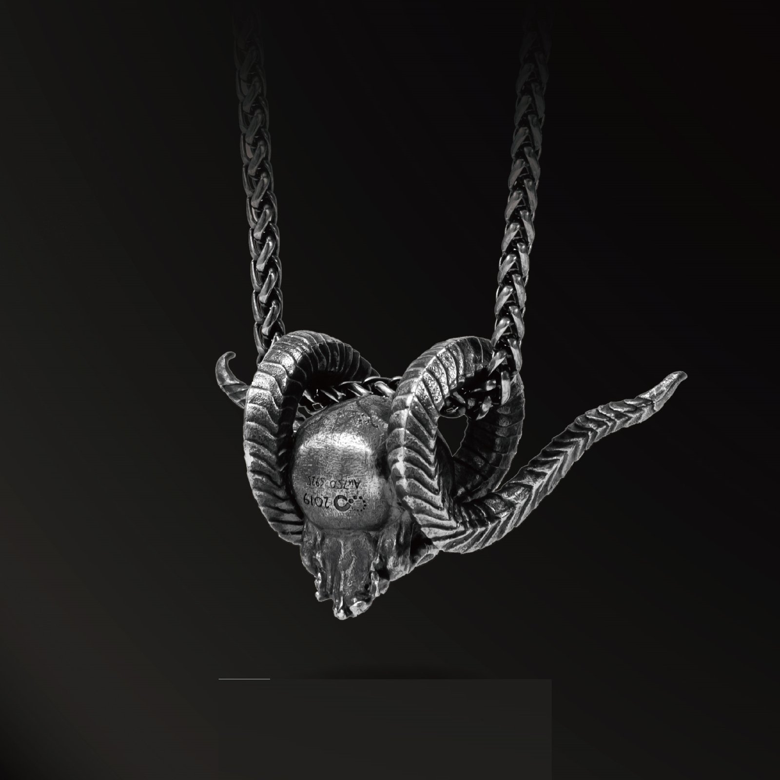 925 Silver Antique Pendant Inlaid With 18k Gold Punk Necklace – Bild 2