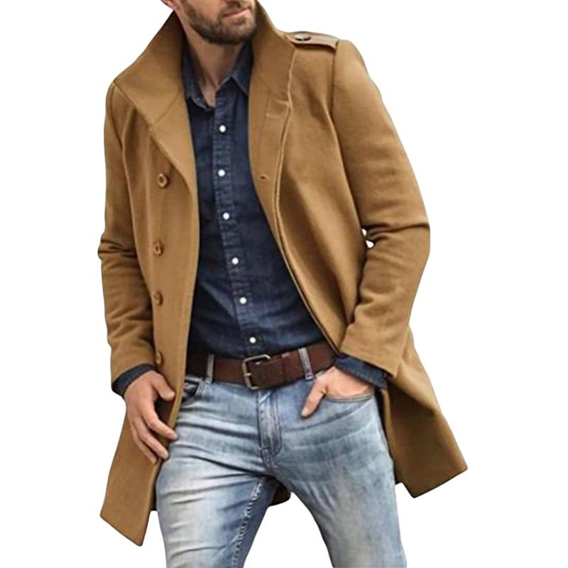European Style Woolen Men's Coat Autumn And Winter New Thickened Coat – Bild 2
