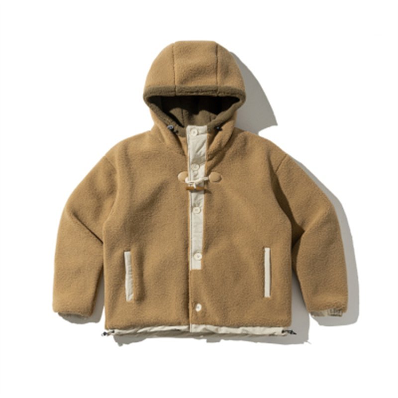 Japanese-style Retro Single-breasted Horn Button Polar Fleece Cotton-padded Coat For Men And Women – Bild 4