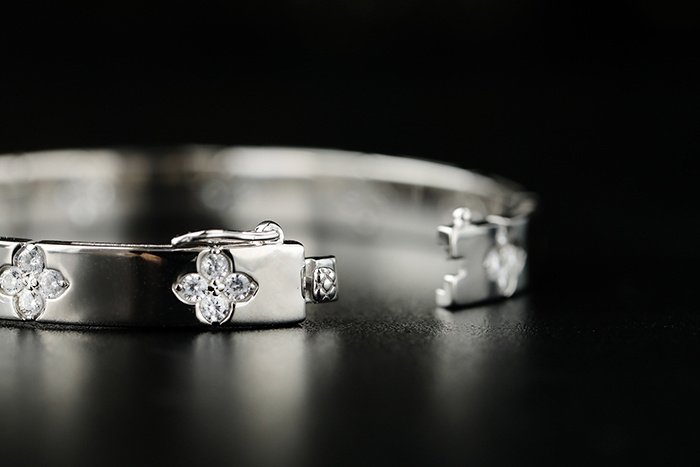 Women's Vintage Clover S925 Silver Gold Plated Bracelet – Bild 3