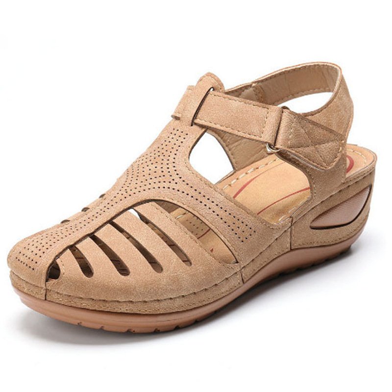 Women's Plus Size Retro Sandals Round Toe Wedge Sandals – Bild 8