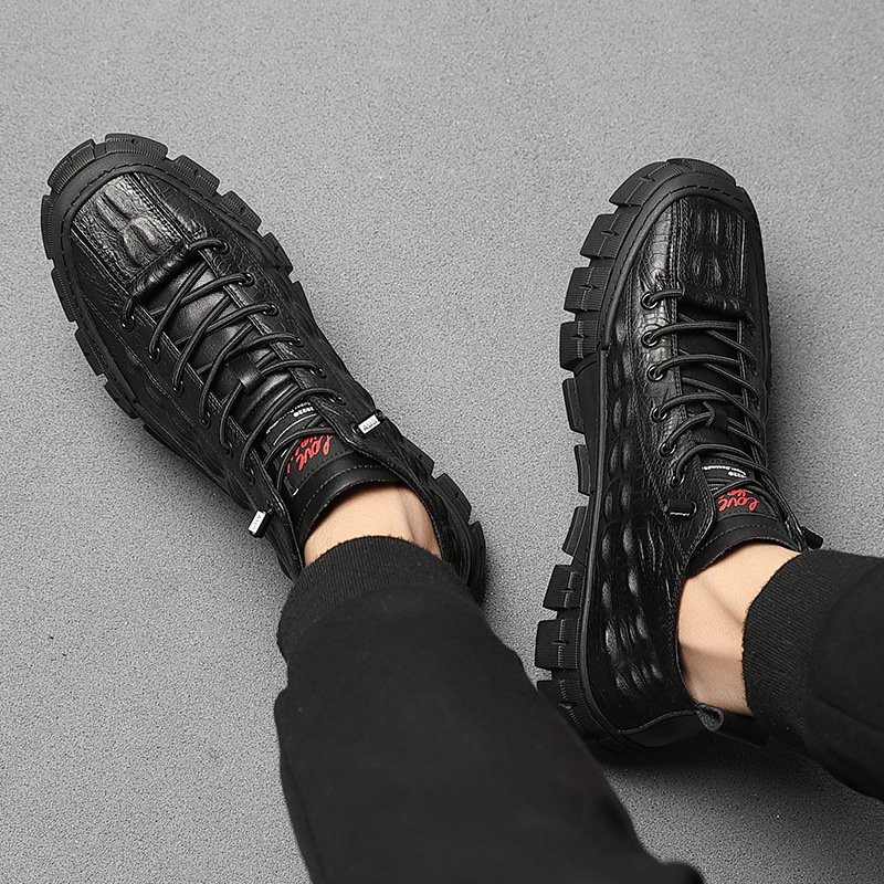 Fashionable Warm High-top Leather Shoes For Men – Bild 5