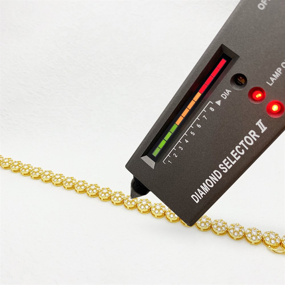 Hip Hop 925 Silver Tennis Chain Moissanite Bracelet – Bild 7