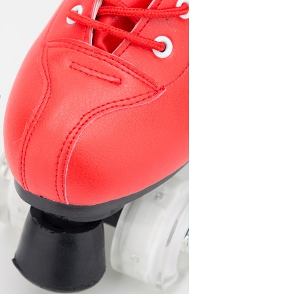Big Red Cowhide Double Row Skates With Flashing Wheels And Wear Resistant – Bild 3