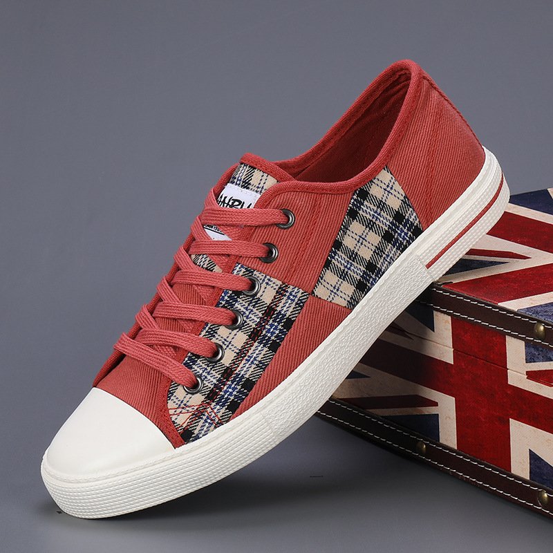 Men's Canvas Lightweight Height Increasing Stitching Casual Low Top Sneakers Shoes – Bild 6