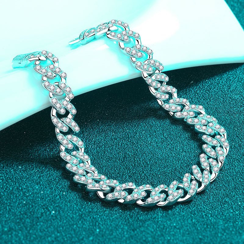 Cuban Link Chain Moissanite Bracelet – Bild 4