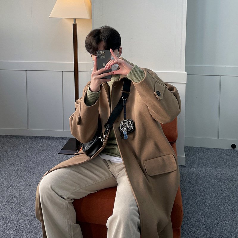 Woolen Coat Men's Long Autumn And Winter – Bild 4