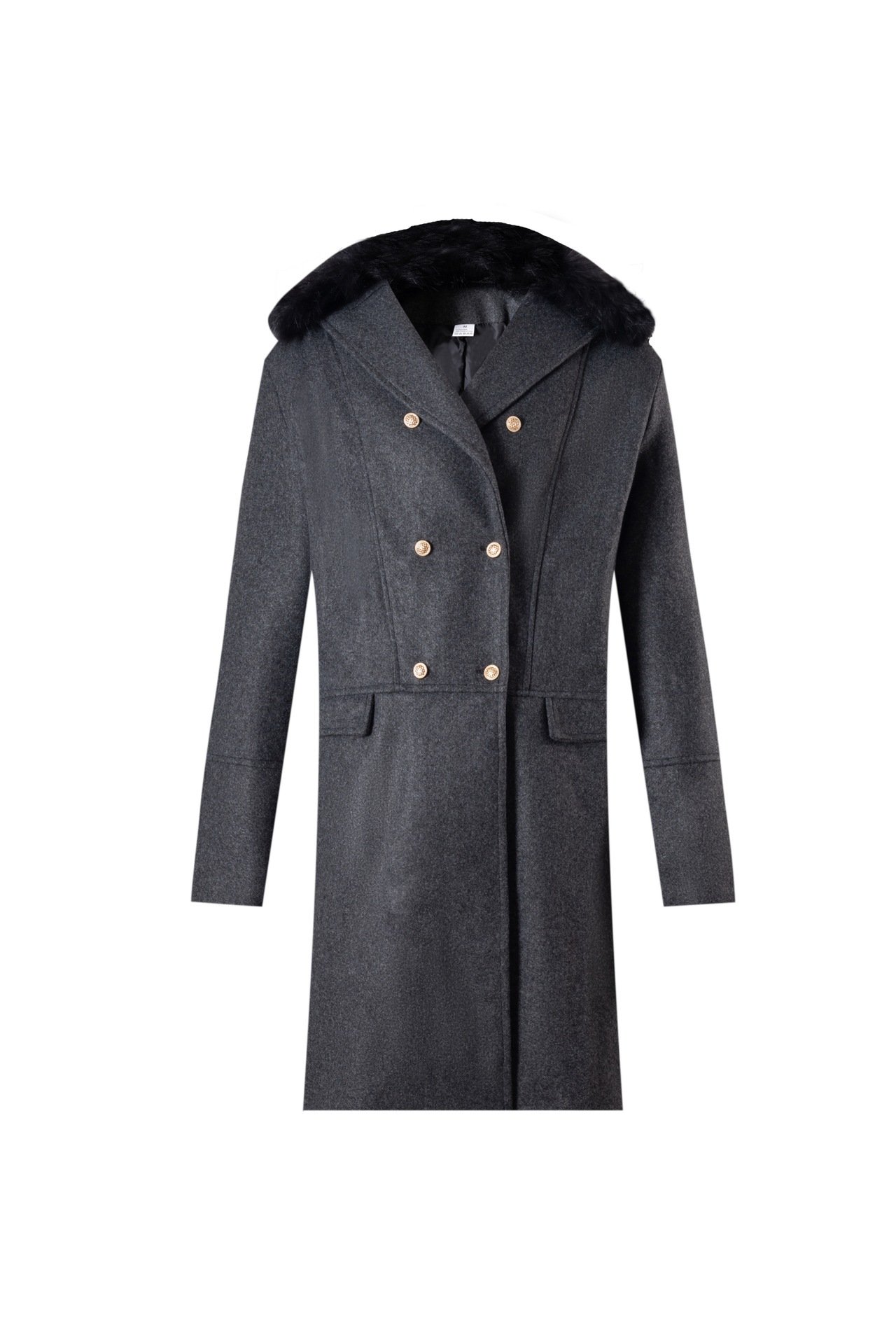 Casual Woolen Men's Coat Fur Collar – Bild 7