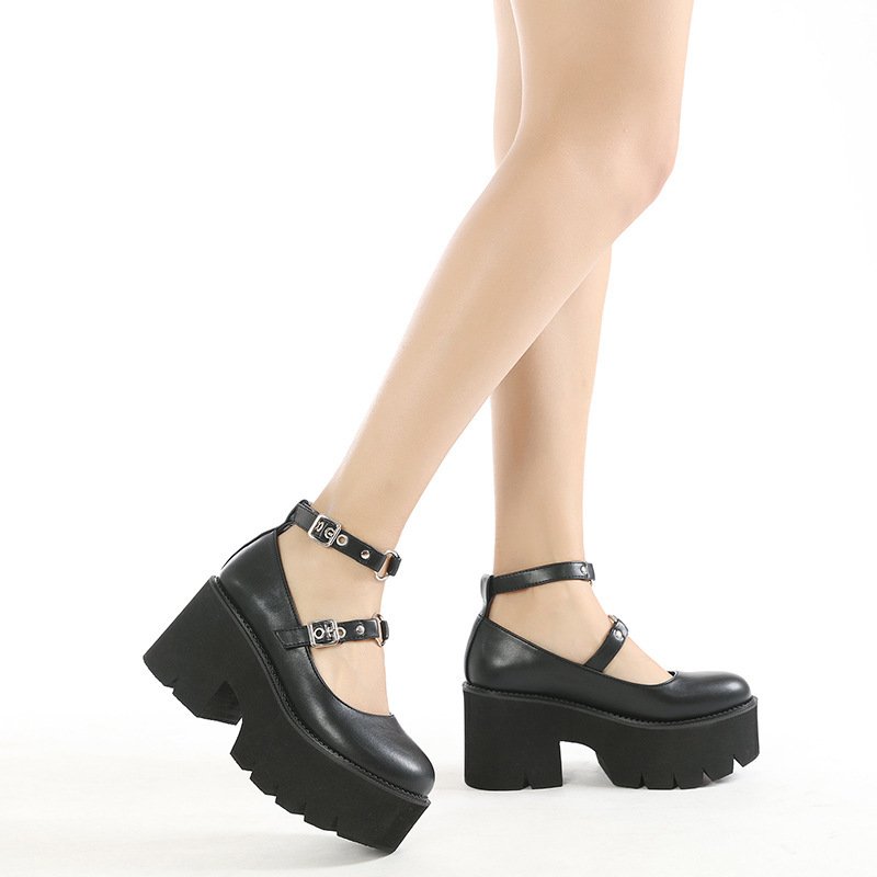 Buckle British Style Retro Platform Shoes – Bild 3