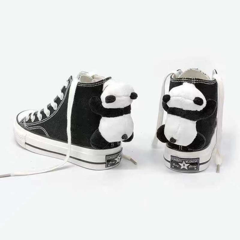 New Cute Panda Canvas Shoes High Top Casual – Bild 4