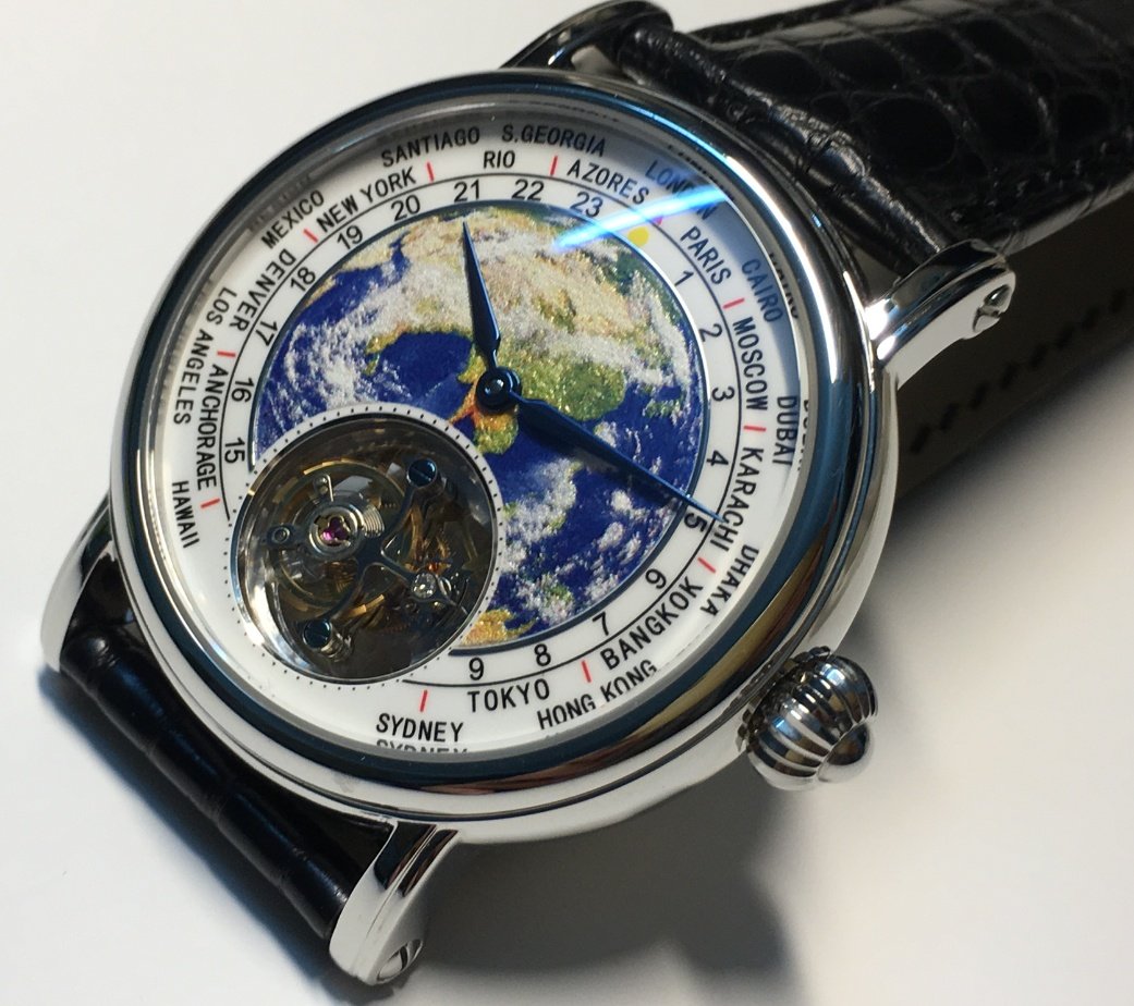 3D Globe Tourbillon Round Watch Fashion – Bild 3
