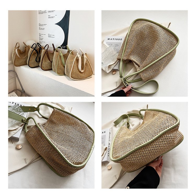 Personalized Contrast Color Summer Commuter Bag Shoulder Weave – Bild 3