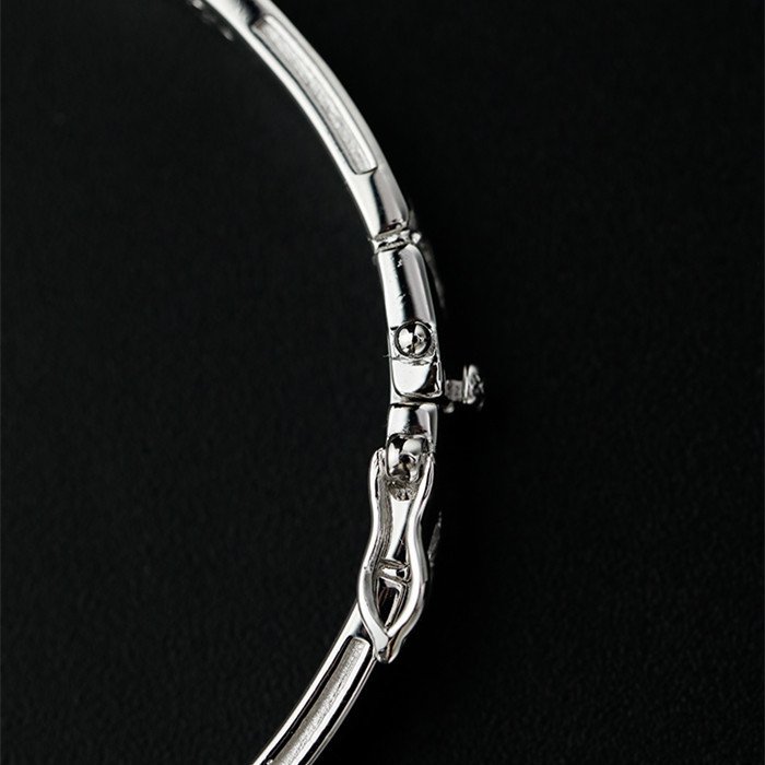 Women's Vintage Clover S925 Silver Gold Plated Bracelet – Bild 4