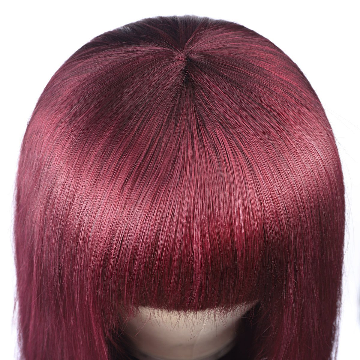 Qi Liuhai Real Hair Wig Straight Hair Headgear – Bild 2