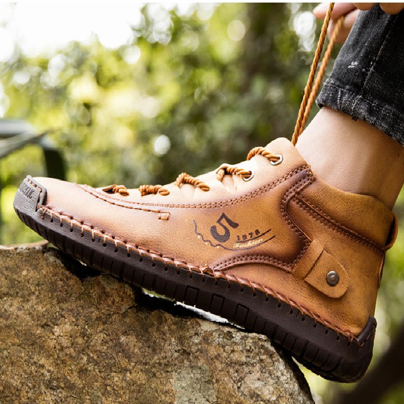 Hand-sewn Men's Oversize Outdoor Boots Leather Shoes – Bild 6