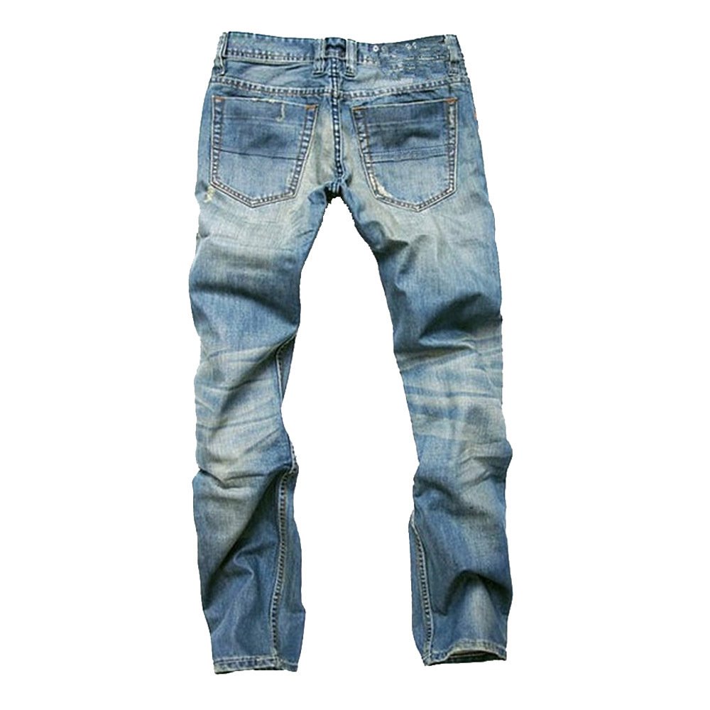 Men's jeans ripped straight leg slim-fit men's trousers – Bild 4