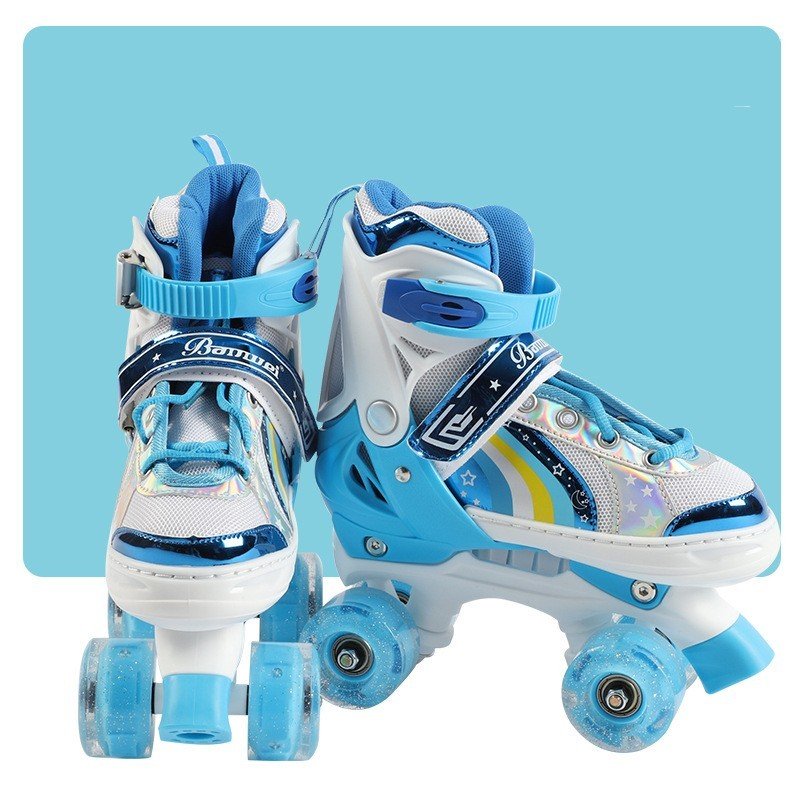 Children's Skates Double Row Four Wheel Full Flash – Bild 3