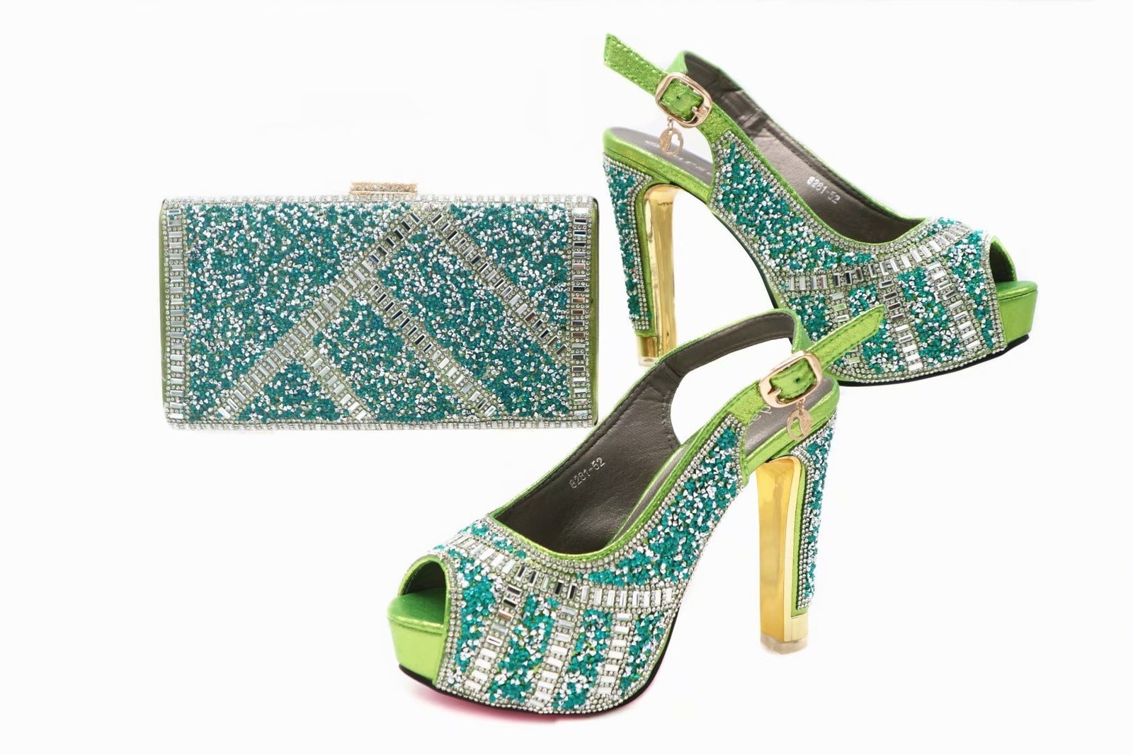 Top Quality Peep Toes Shoes Matching Clutch Bag For Summer – Bild 3