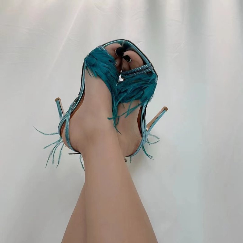 Feather Banquet High Heels Women's Stiletto All Match – Bild 2