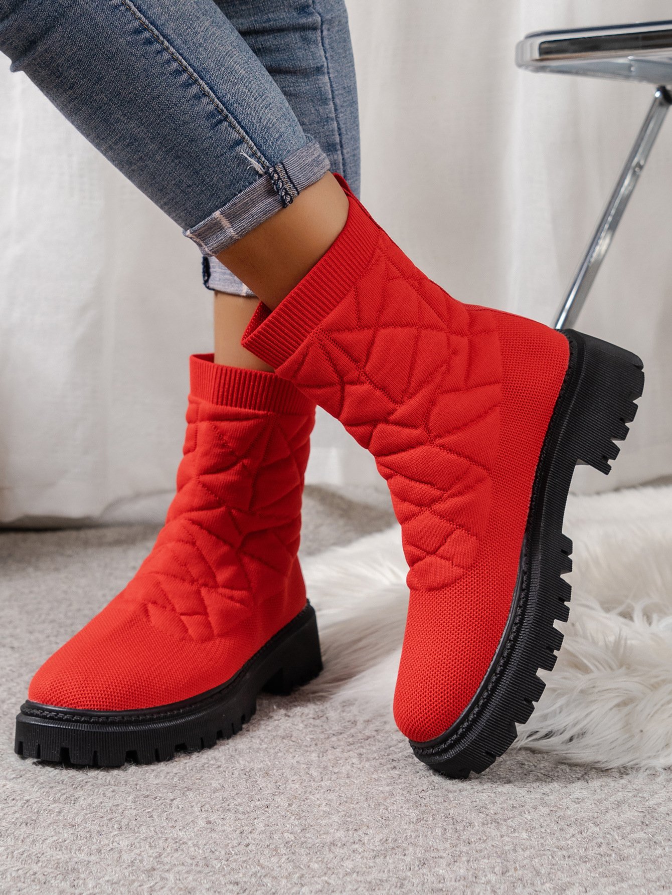 New Women's Flying Woven Sports Short Boots Women – Bild 5