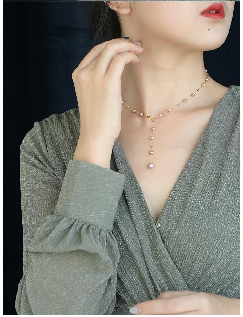 Women's Gypsophila Freshwater Pearl Necklace – Bild 2