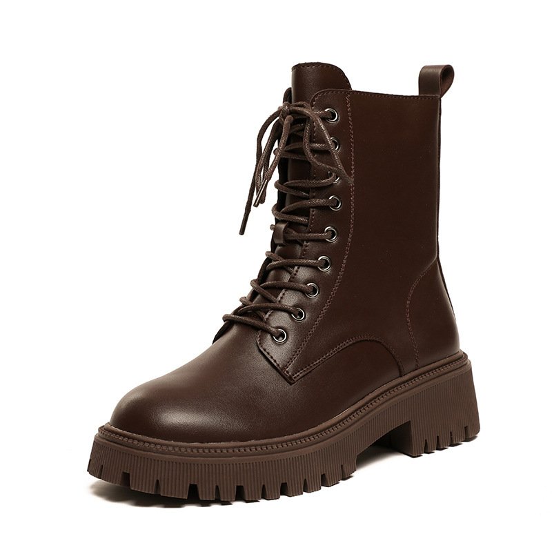 Thin Side Zip Platform Thick Heel British Fan Boots For Women – Bild 6