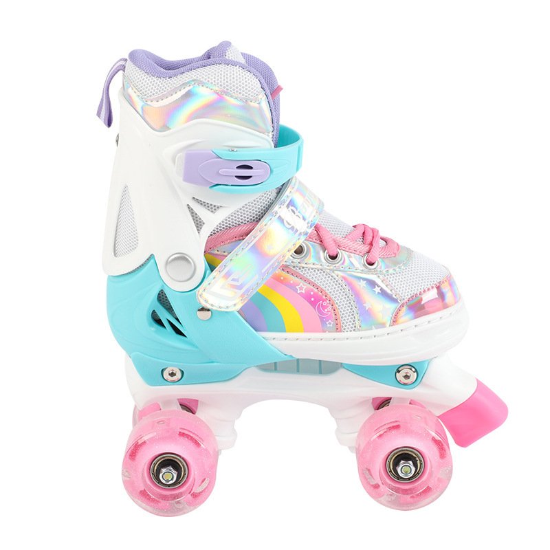 Children's Skates Double Row Four Wheel Full Flash – Bild 4