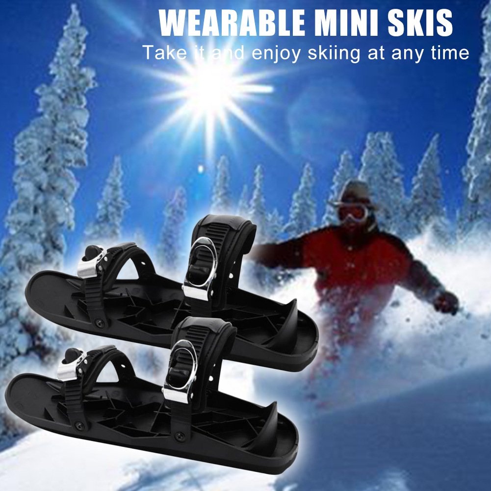 Mini Ski Skates Portable Short Skiboard Adjustable Skates Shoes For Snow – Bild 5