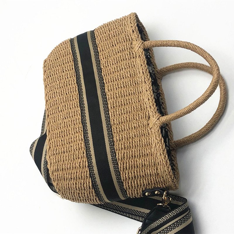 Handheld Straw Bag With Round Barrel Weaving – Bild 3