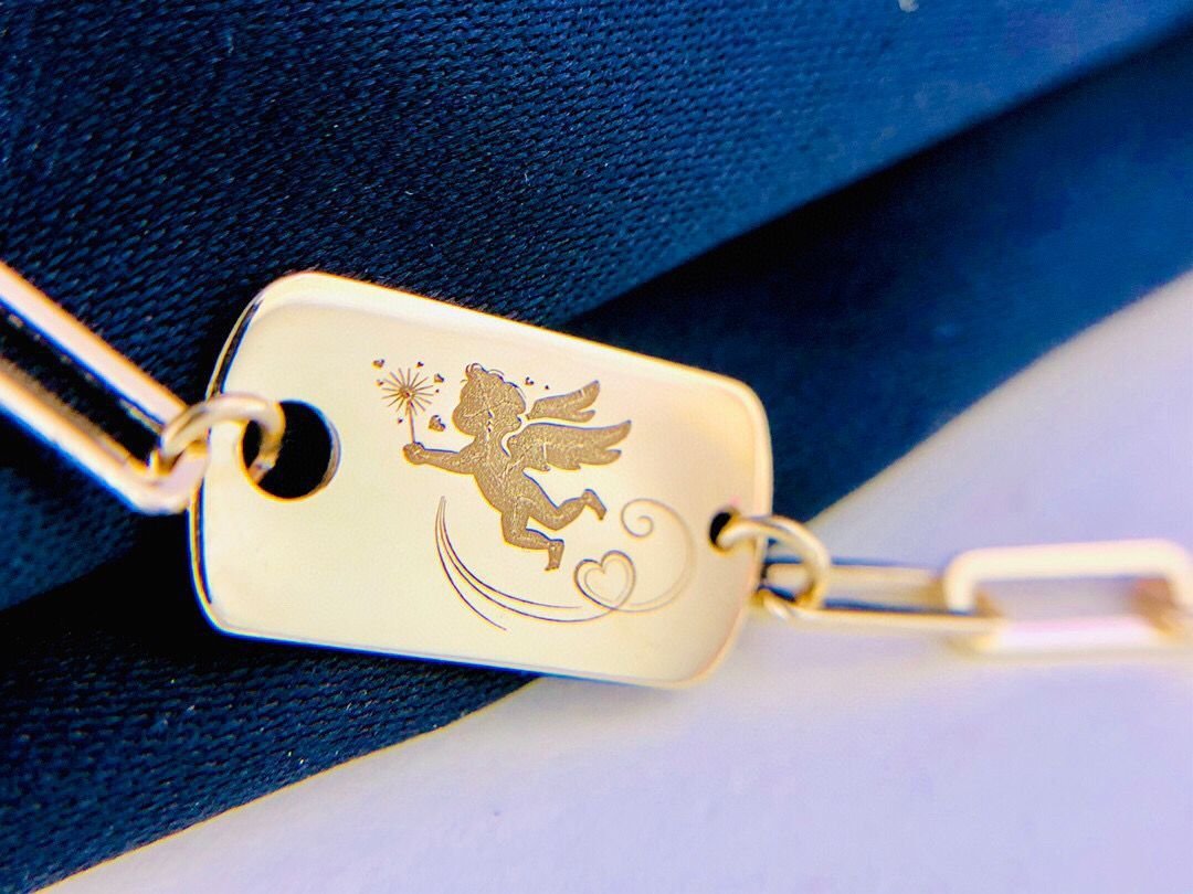 18k gold angel clavicle chain – Bild 2