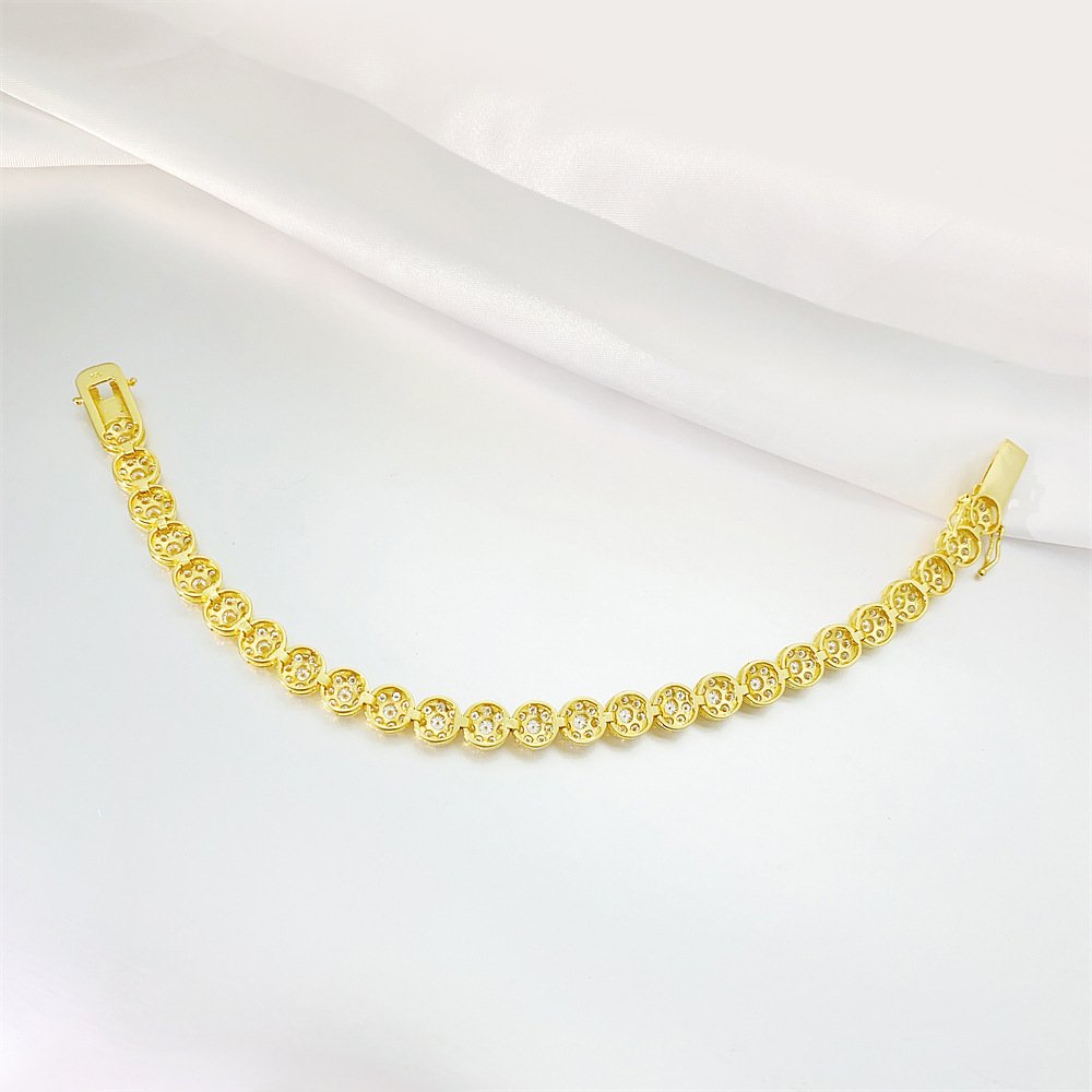 Hip Hop 925 Silver Tennis Chain Moissanite Bracelet – Bild 3