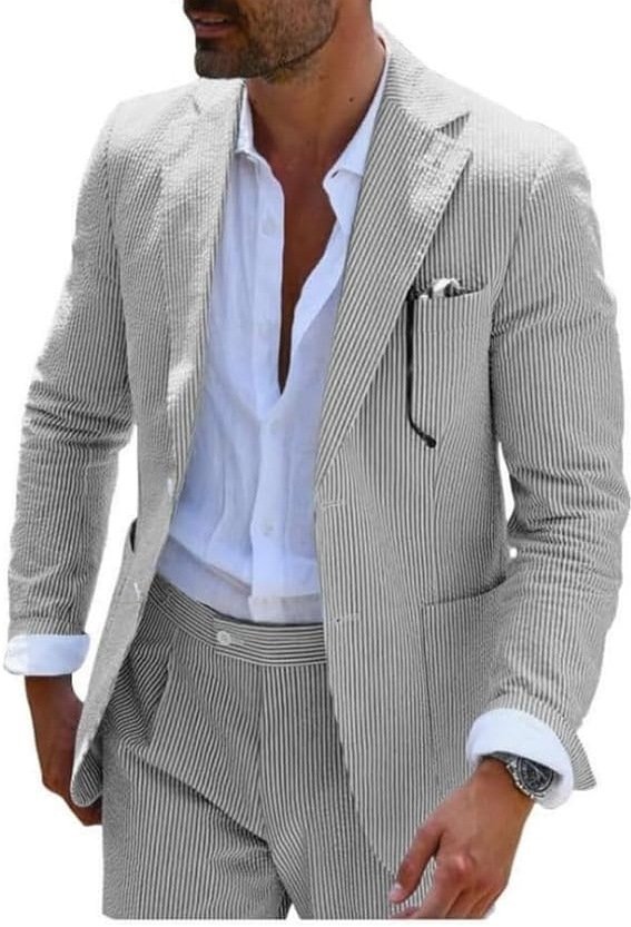 Men's Two-piece Suit Seersucker Summer – Bild 4