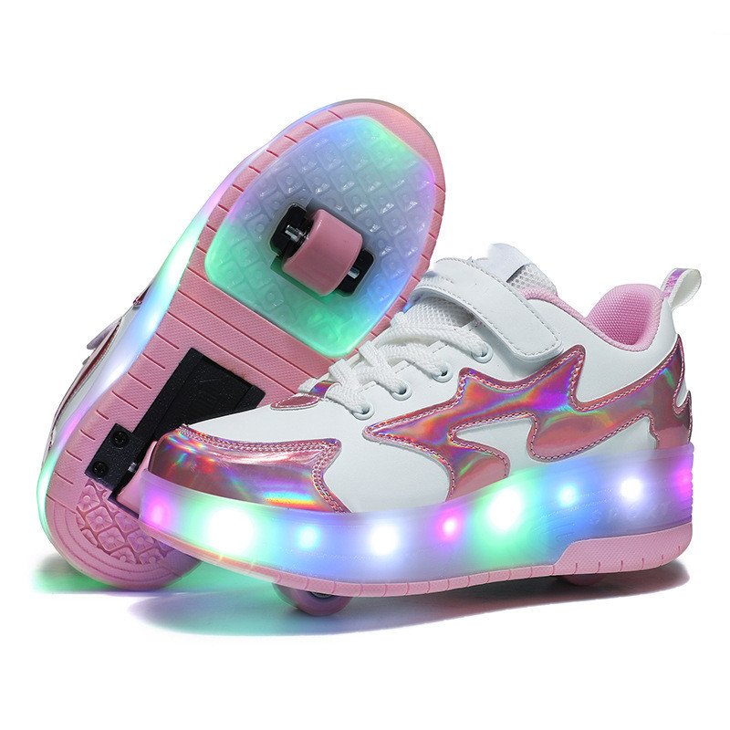 Children's Fashion Removable Charging With Lights Light-emitting Roller Skates – Bild 5